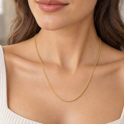 Vintage Curb Chain Necklace in 9ct Yellow Gold