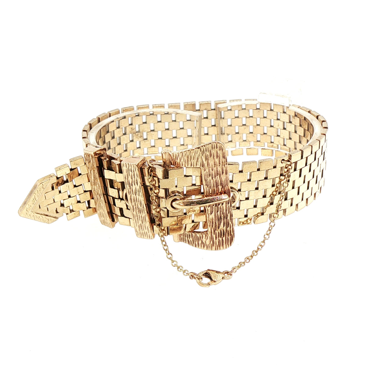 Vintage Wide Buckle Bracelet in 9ct Yellow Gold