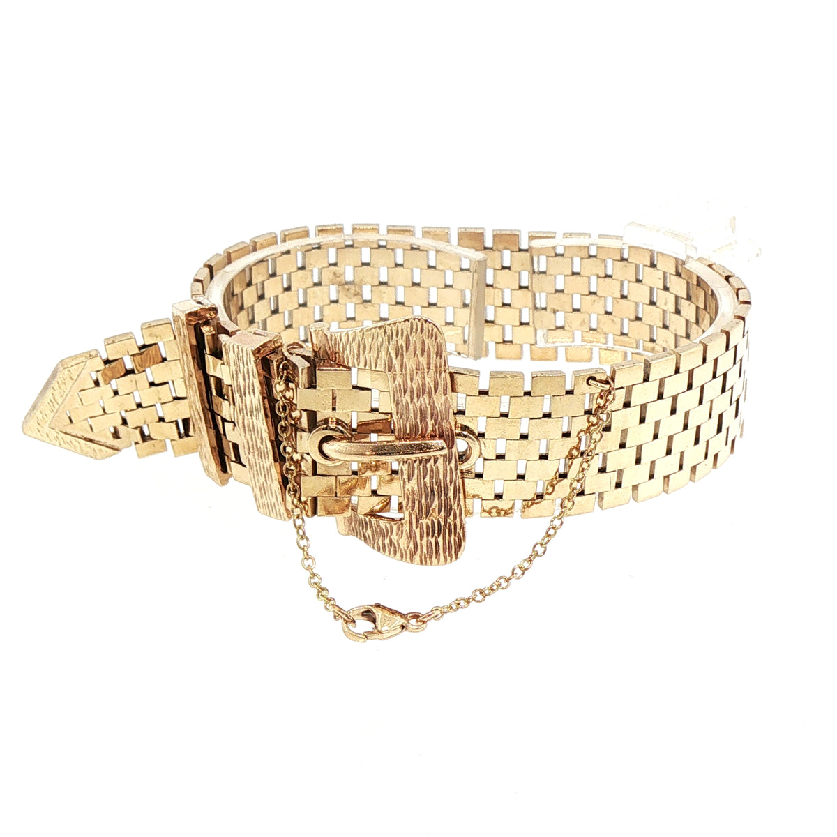Vintage Wide Buckle Bracelet in 9ct Yellow Gold
