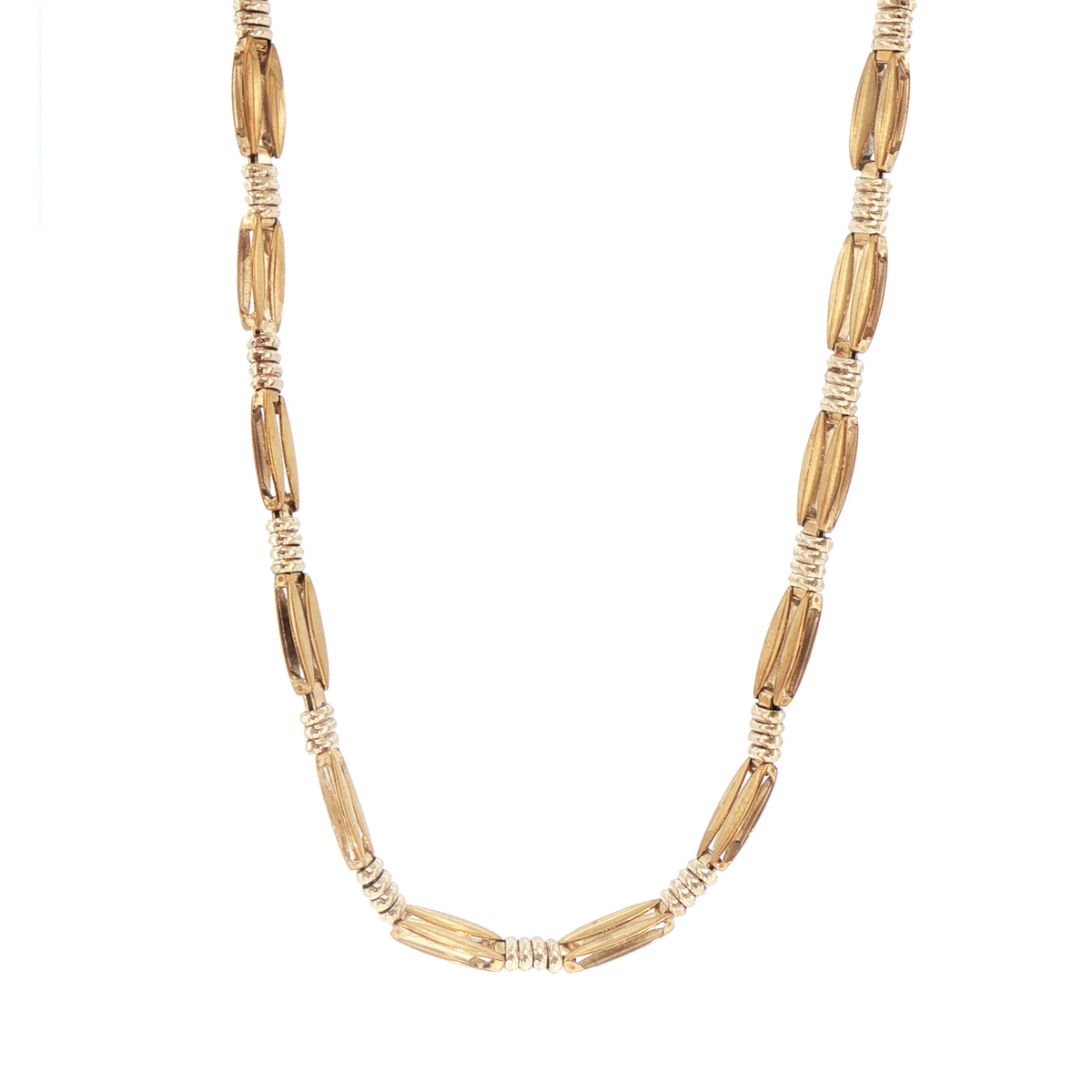 Vintage Two-Toned Collar Necklace in 9ct White and Yellow Gold