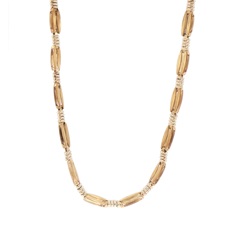 Vintage Two-Toned Collar Necklace in 9ct White and Yellow Gold