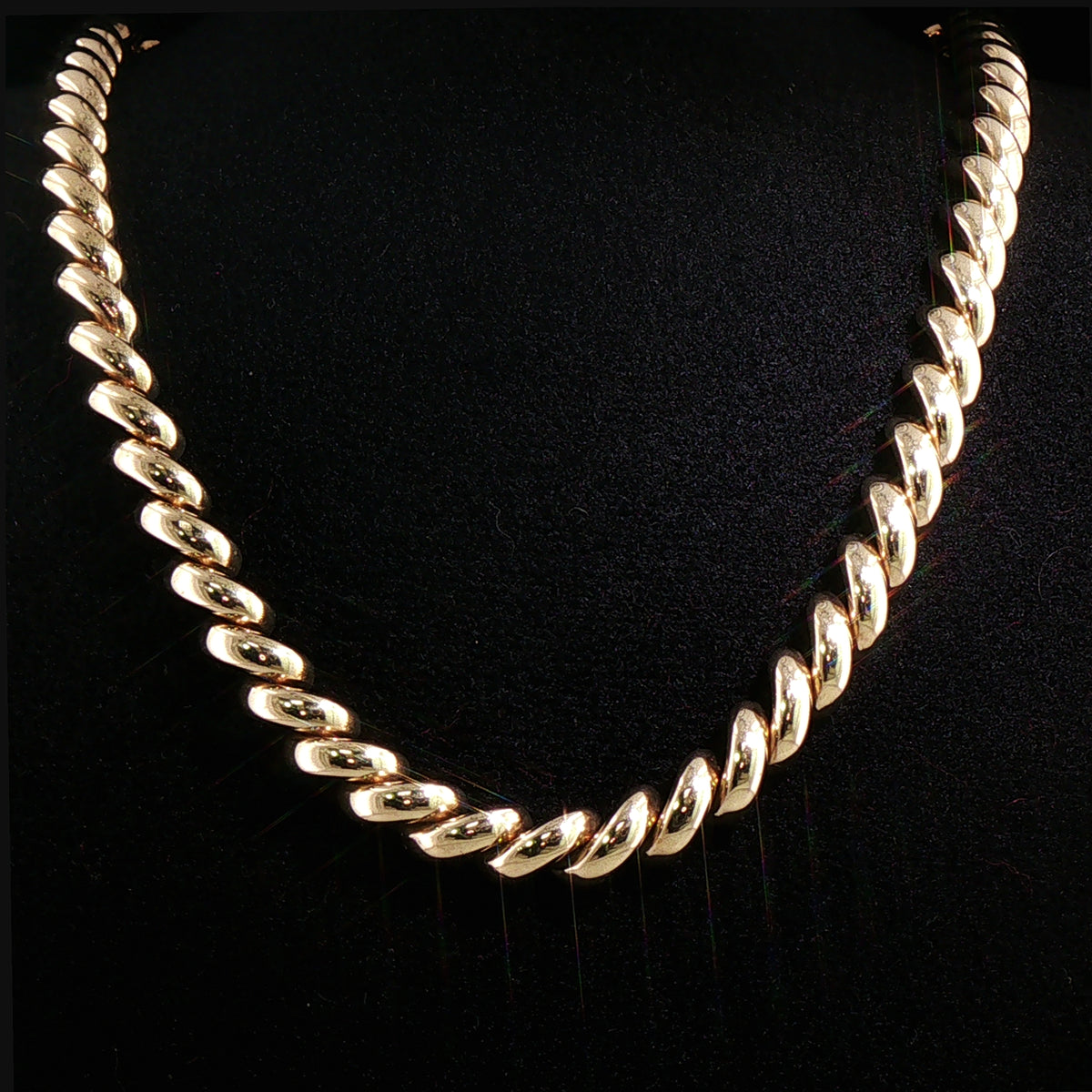 9ct Yellow Gold Vintage Twisted Link Chain Necklace