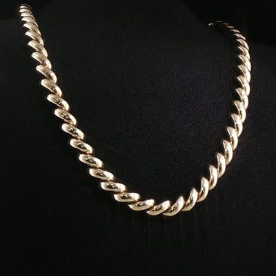 9ct Yellow Gold Vintage Twisted Link Chain Necklace