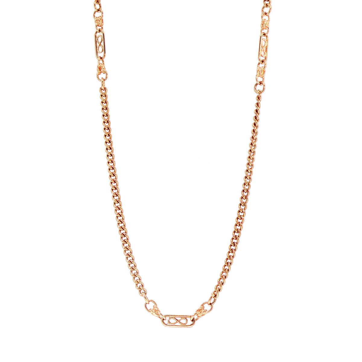 Vintage Curb Chain with Infinity Link in 9ct Rose Gold