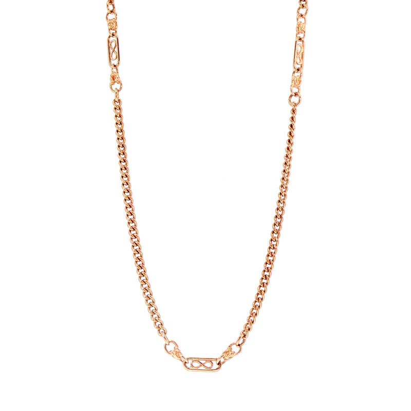 Vintage Curb Chain with Infinity Link in 9ct Rose Gold