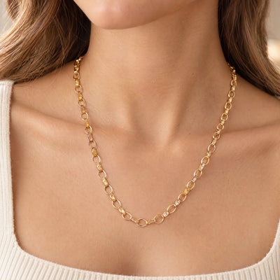 Vintage Filed Belcher Chain Weighing 19.1g in 9ct Yellow Gold