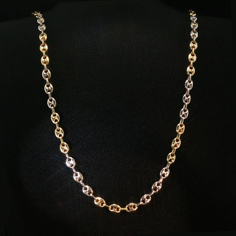 Vintage 14ct Two-Tone Gold Mariner Chain Necklace
