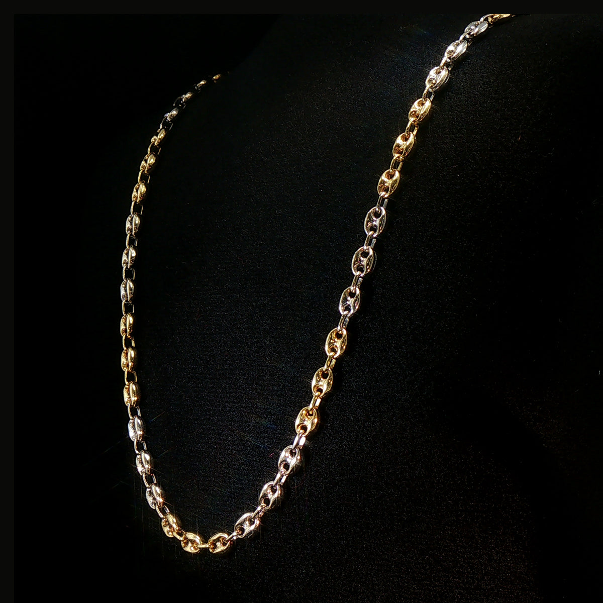 Vintage 14ct Two-Tone Gold Mariner Chain Necklace