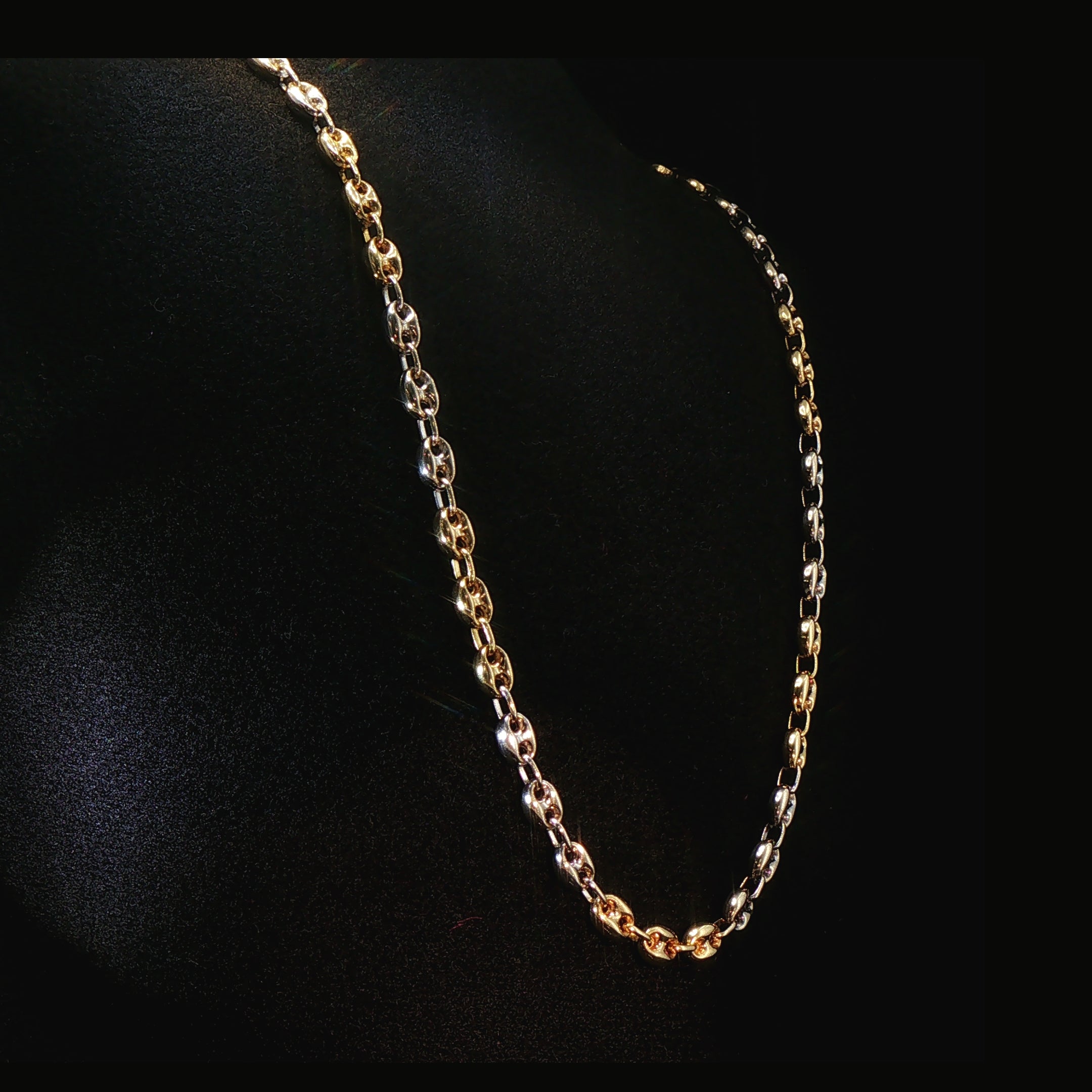 Vintage 14ct Two-Tone Gold Mariner Chain Necklace