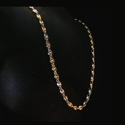 Vintage 14ct Two-Tone Gold Mariner Chain Necklace