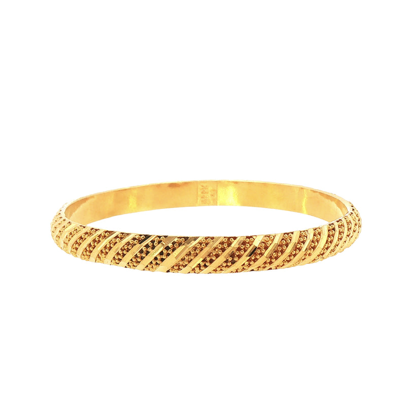 22ct Yellow Gold 7mm Fancy Textured Bangle
