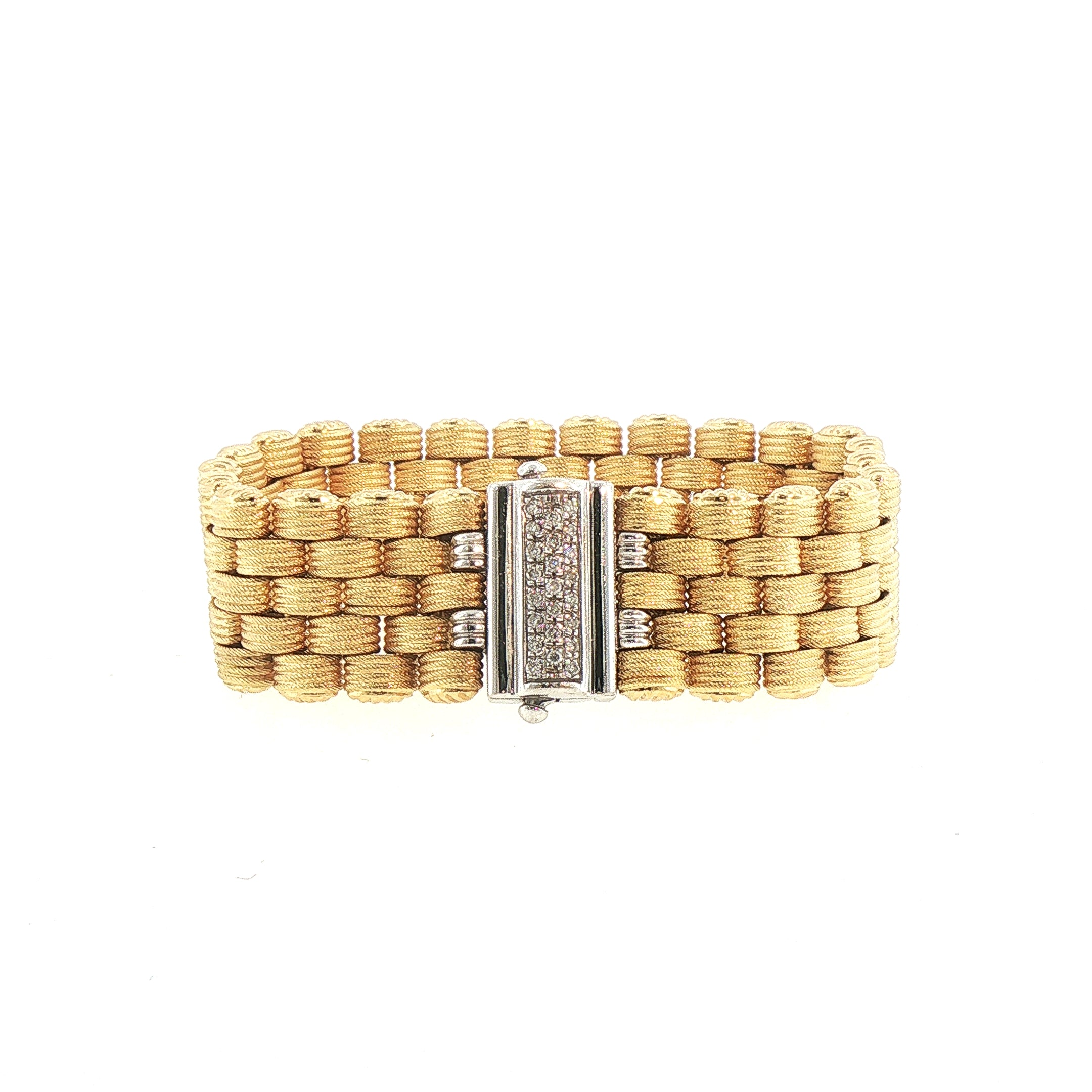 59g 5 Row Vintage Brick Link Bracelet in 9ct Yellow Gold