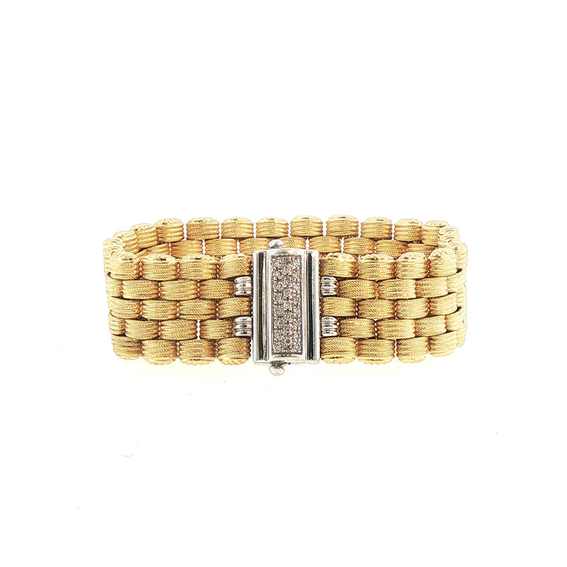 59g 5 Row Vintage Brick Link Bracelet in 9ct Yellow Gold