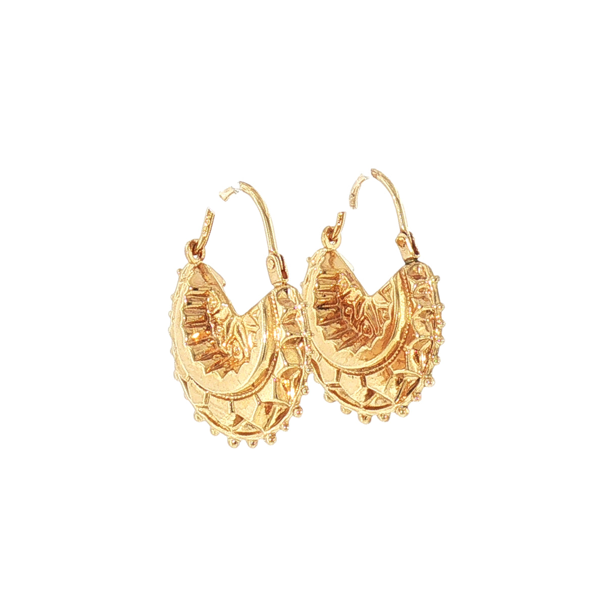 Vintage Spike Hoop Earrings in 9ct Yellow Gold