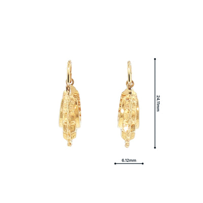 Vintage Spike Hoop Earrings in 9ct Yellow Gold