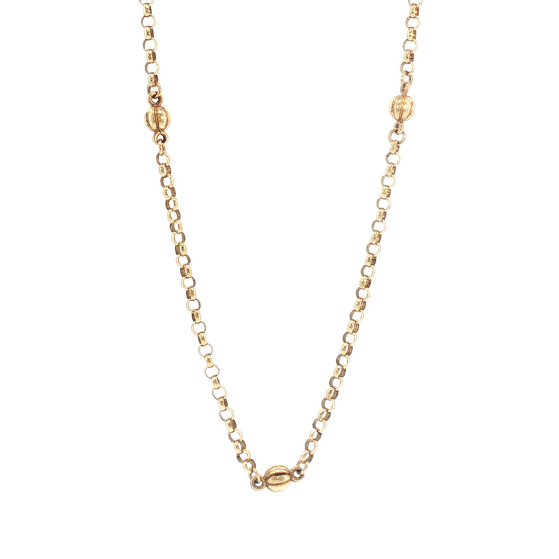 Vintage Belcher and Round Balls Links Chain in 9ct Yellow Gold