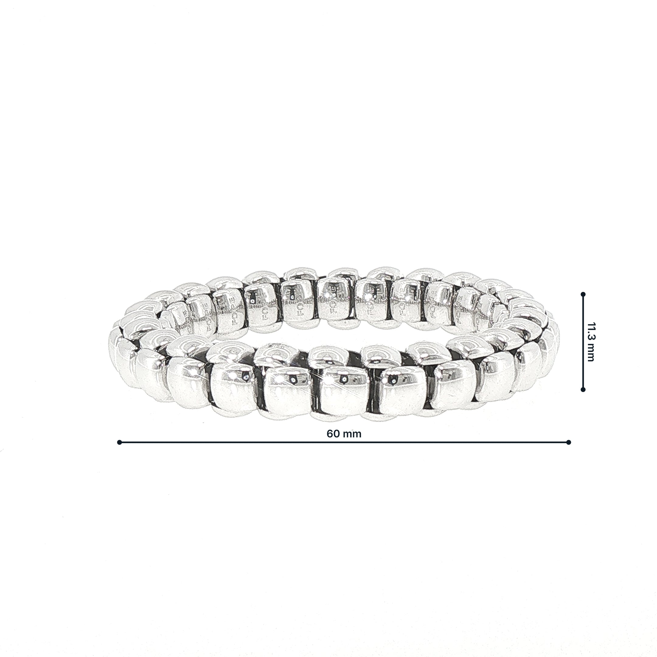 Expandable Vintage Fope Bracelet Weighing 37.2g in 18ct White Gold