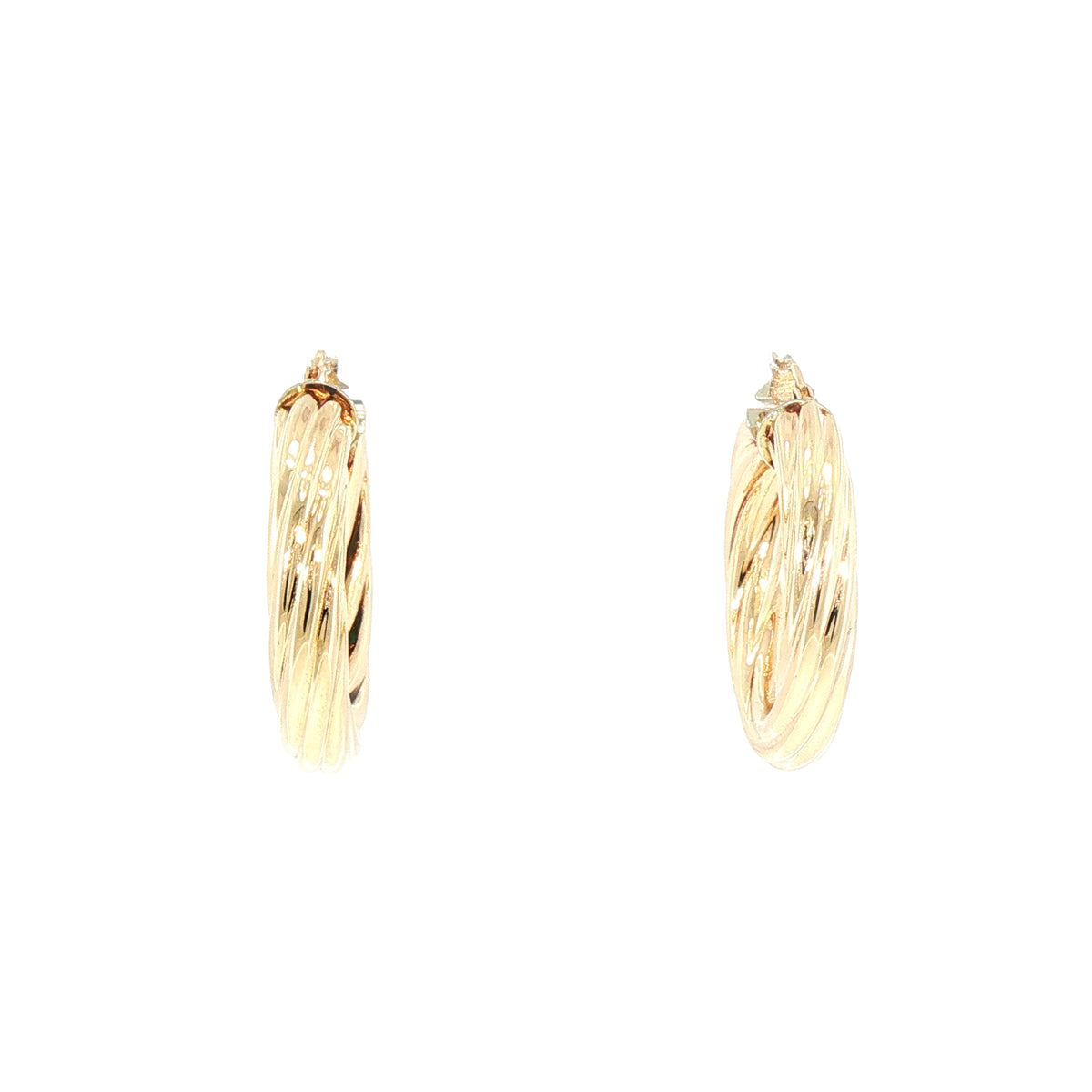 Large Twist Hoop Earrings in 9ct Yellow Gold