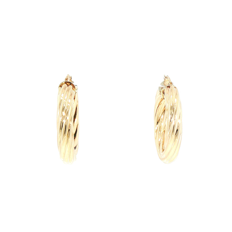 Large Twist Hoop Earrings in 9ct Yellow Gold
