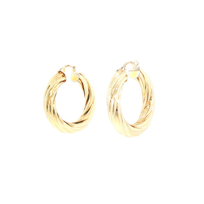 Large Twist Hoop Earrings in 9ct Yellow Gold