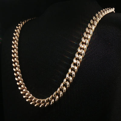 56.7g Vintage 18" Large Curb Link Chain Jump Bolt Ring set in 9ct Yellow Gold