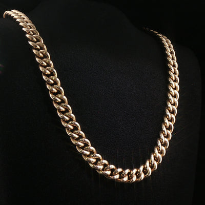 56.7g Vintage 18" Large Curb Link Chain Jump Bolt Ring set in 9ct Yellow Gold