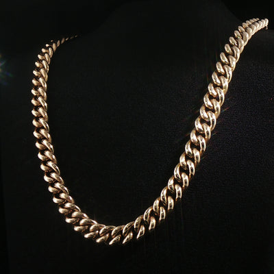 56.7g Vintage 18" Large Curb Link Chain Jump Bolt Ring set in 9ct Yellow Gold