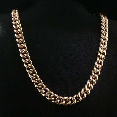 56.7g Vintage 18" Large Curb Link Chain Jump Bolt Ring set in 9ct Yellow Gold