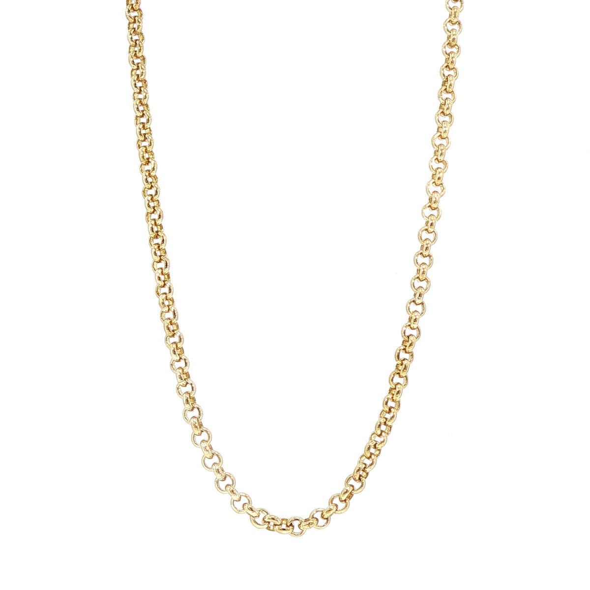 Vintage Round Belcher Link Chain in 9ct Yellow Gold