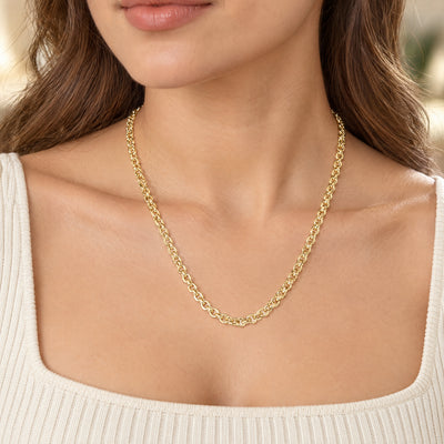 Vintage Round Belcher Link Chain in 9ct Yellow Gold