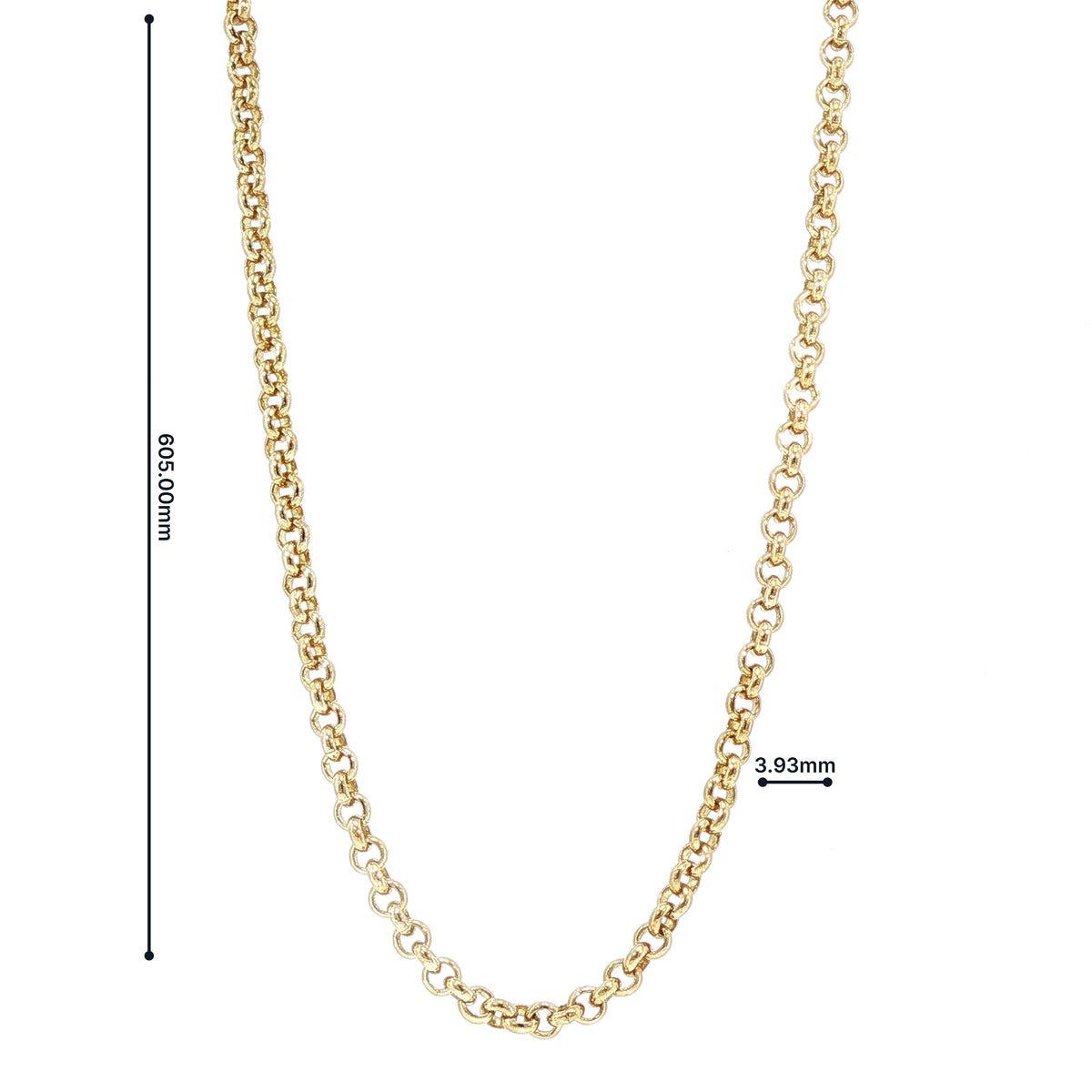 Vintage Round Belcher Link Chain in 9ct Yellow Gold