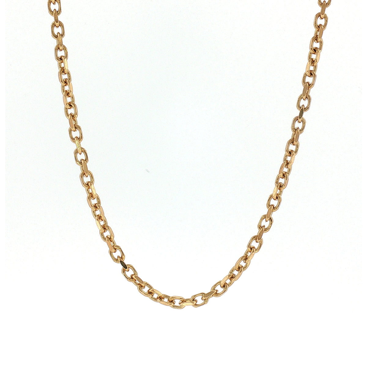 Vintage Filed Oval Chain Weighing 23.7g in 9ct Yellow Gold