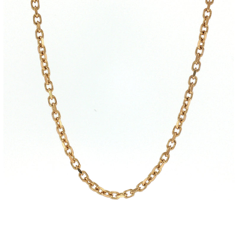 Vintage Filed Oval Chain Weighing 23.7g in 9ct Yellow Gold