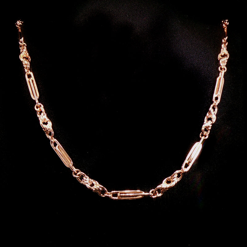 Vintage Large Trombone Knot Link Chain Weighing 40g in 9ct Rose Gold