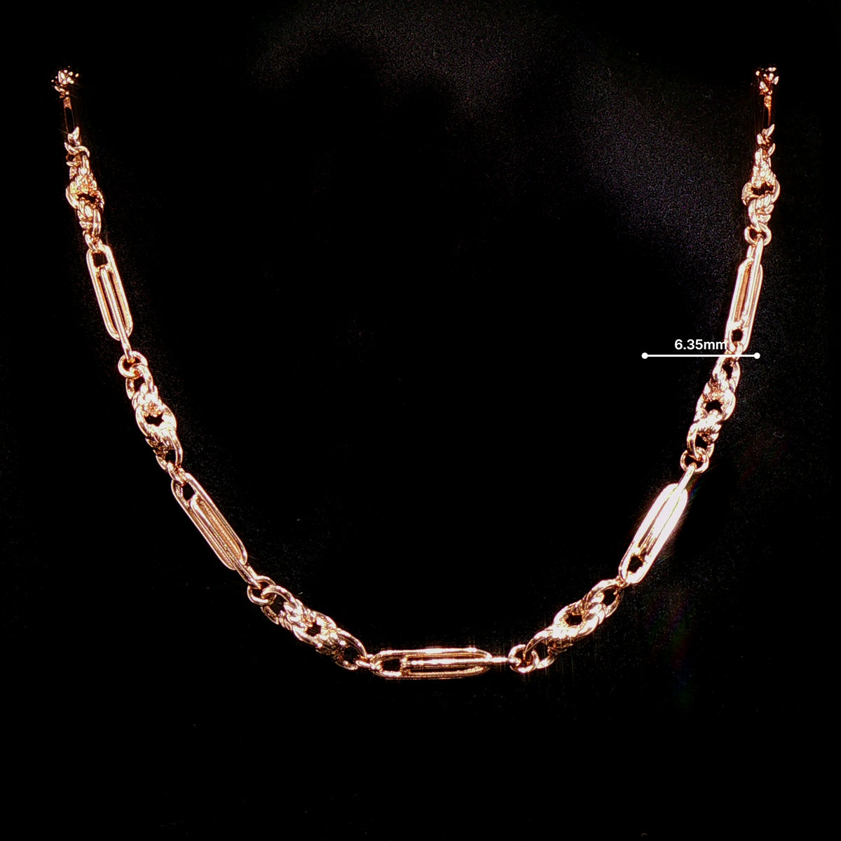 Vintage Large Trombone Knot Link Chain Weighing 40g in 9ct Rose Gold