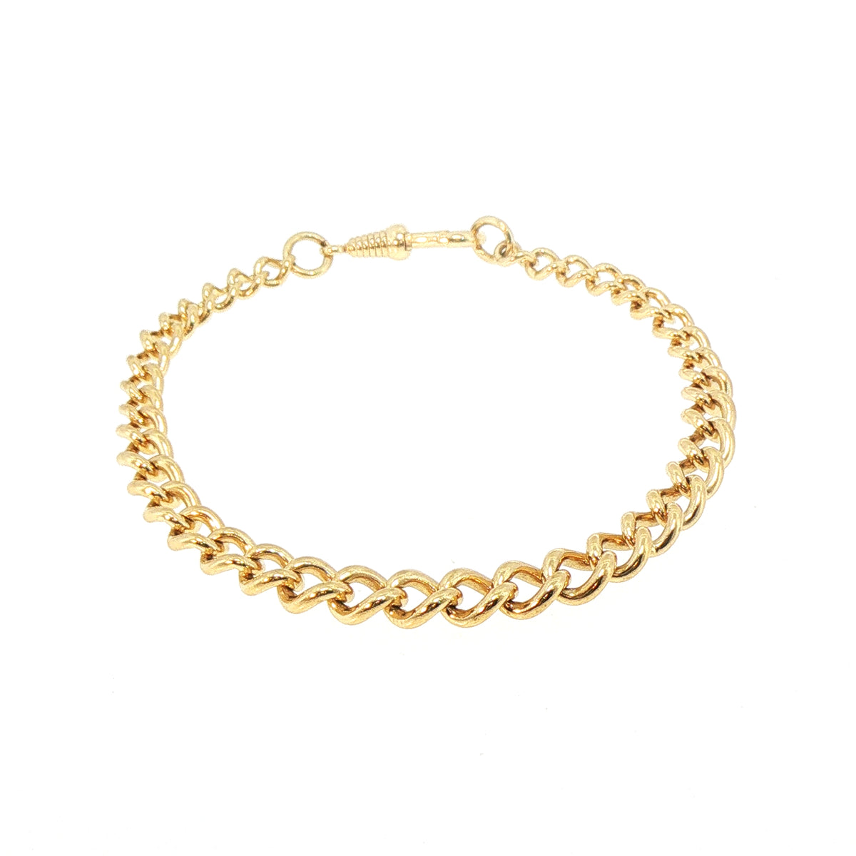 Vintage Graduate Curb Bracelet Weighing 17.6g in 9ct Yellow Gold