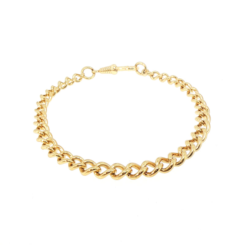 Vintage Graduate Curb Bracelet Weighing 17.6g in 9ct Yellow Gold