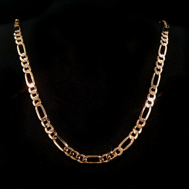 Vintage Filed Curb Chain Necklace in 9ct Yellow Gold