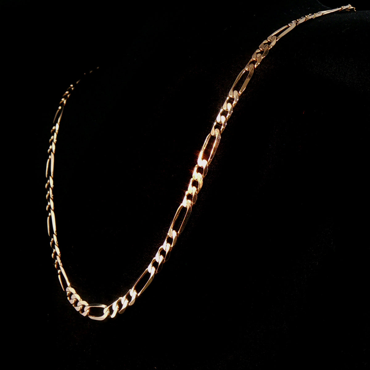 Vintage Filed Curb Chain Necklace in 9ct Yellow Gold