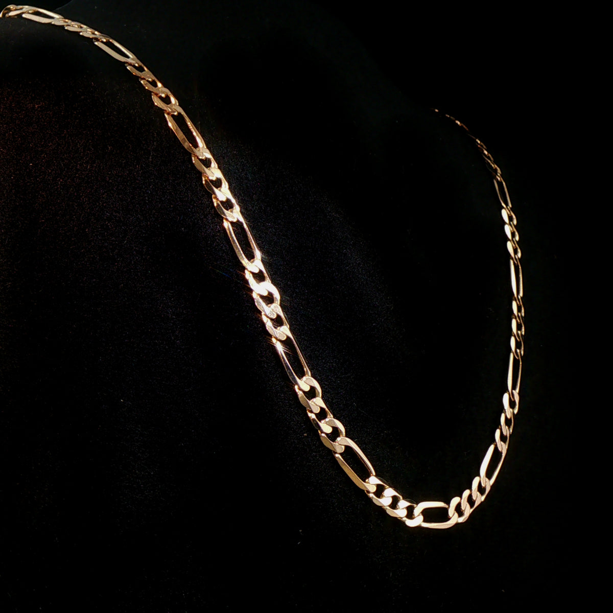 Vintage Filed Curb Chain Necklace in 9ct Yellow Gold