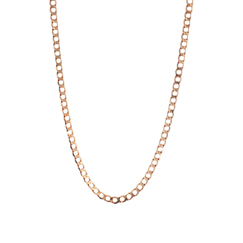 Vintage Filed Curb Chain Necklace Weighing 10g in 9ct Yellow Gold