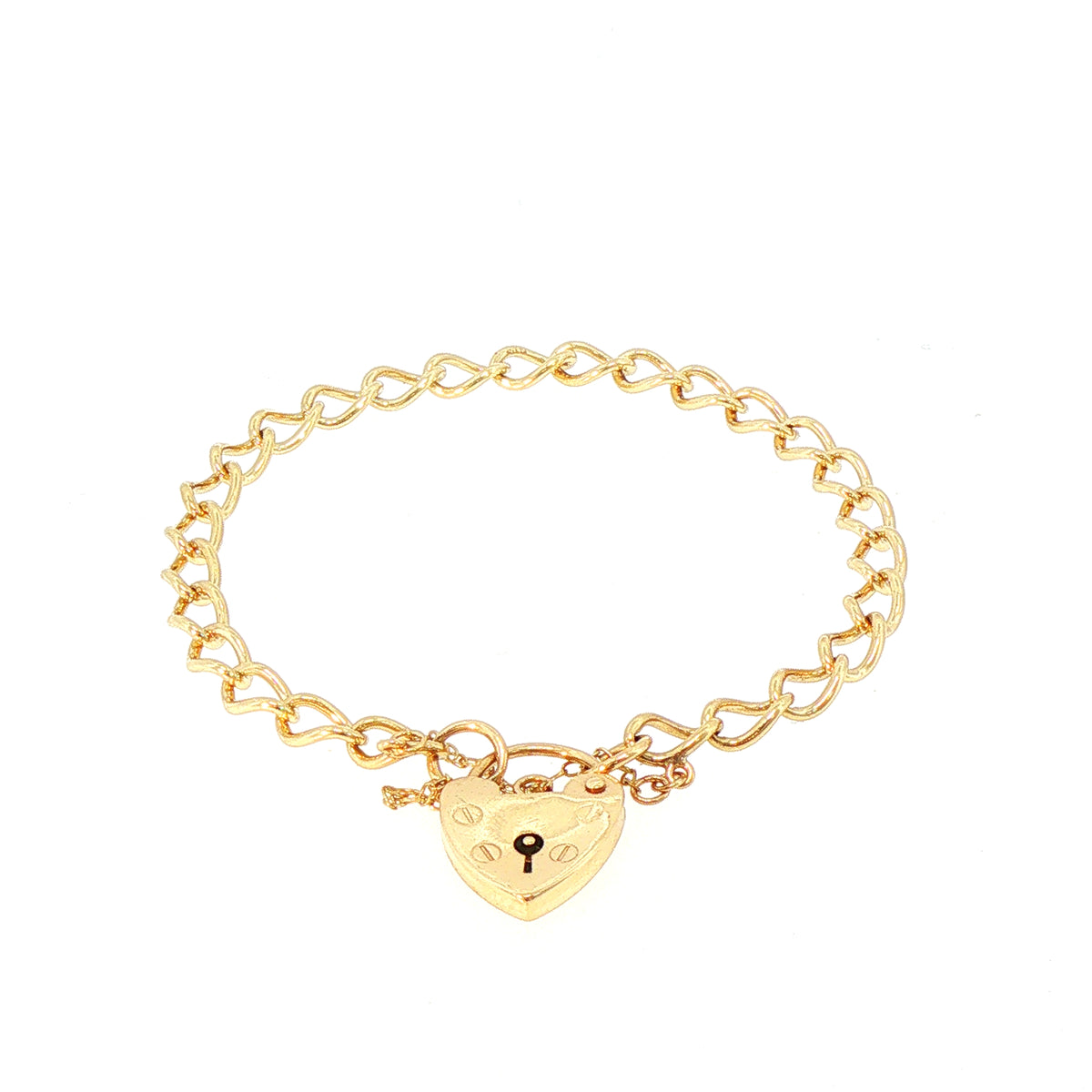 Vintage Curb Bracelet with Padlock Weighing 9.5g in 9ct Yellow Gold