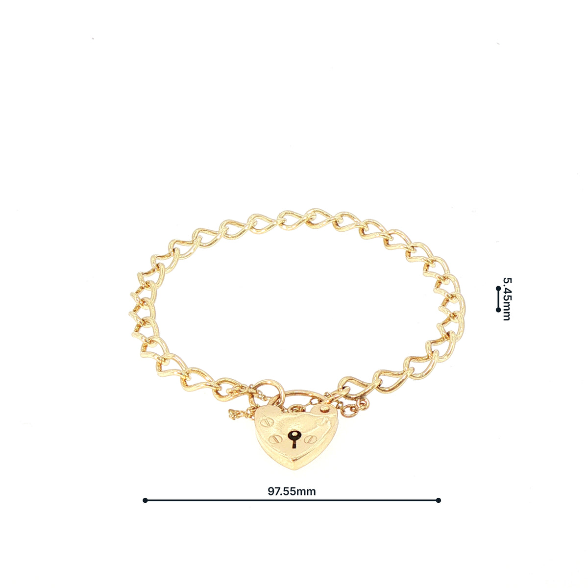 Vintage Curb Bracelet with Padlock Weighing 9.5g in 9ct Yellow Gold