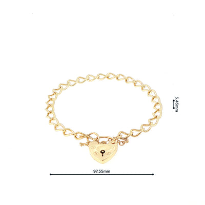 Vintage Curb Bracelet with Padlock Weighing 9.5g in 9ct Yellow Gold