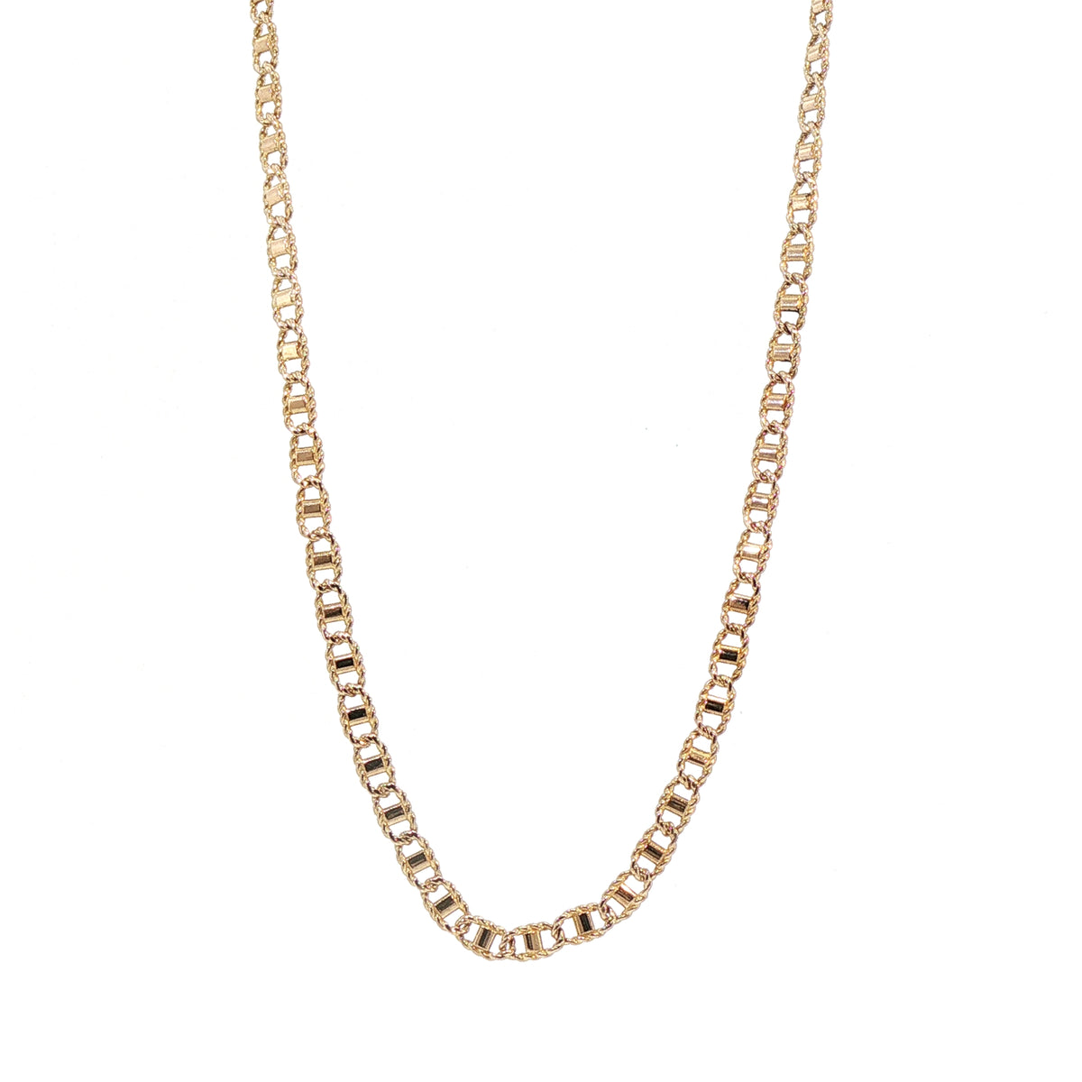 Twisted Rope Anchor Chain Necklace in 9ct Yellow Gold