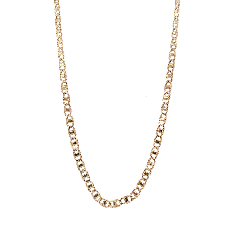 Twisted Rope Anchor Chain Necklace in 9ct Yellow Gold