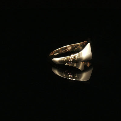Engraved Vintage Oval Signet Ring in 9ct Yellow Gold