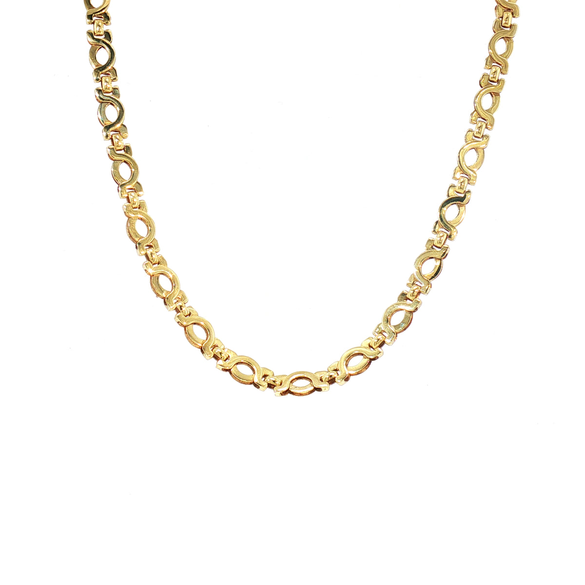 Vintage 17" Overlap Link Necklet in 9ct Yellow Gold
