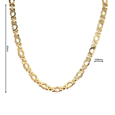 Vintage 17" Overlap Link Necklet in 9ct Yellow Gold