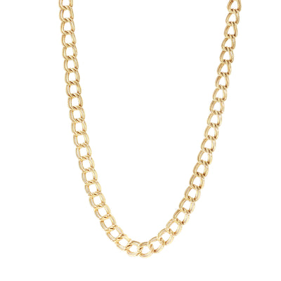 Vintage 16" Double Flat Wire Curb Chain in 9ct Yellow Gold